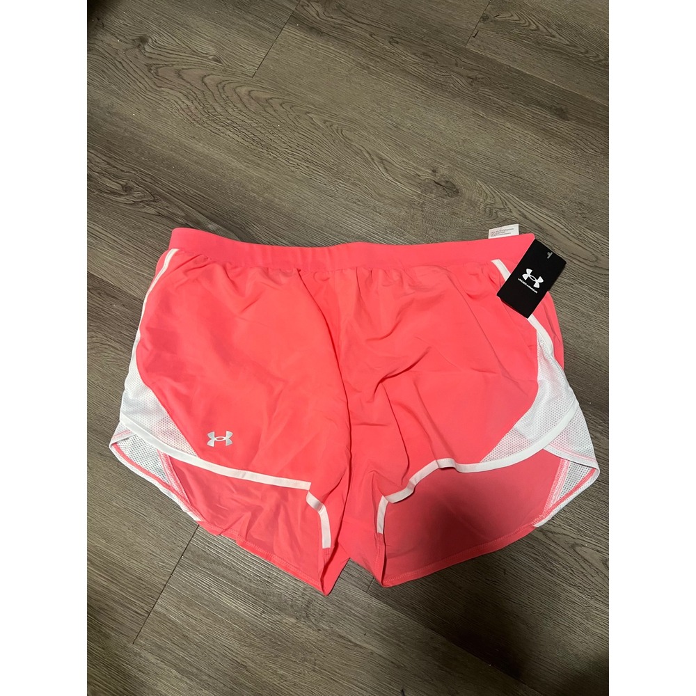 Under Armour Fly By 2.0 Shorts Womens XXL Pink HeatGear Running Athletic 1350196